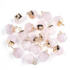 Electroplate Natural Rose Quartz Charms X-G-S344-08H-1