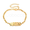 Constellation 202 Stainless Steel Figaro Chain Link Bracelets for Women Men AJEW-U006-01G-1