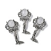 Angel Brass Natural Quartz Crystal Pendants KK-D361-02AS-18-1