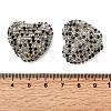 Sparkling Acrylic Heart Beads with Rhinestone Embellishment OACR-NH0001-02B-06-3