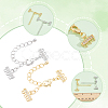 4Pcs 2 Colors Brass Micro Pave Clear Cubic Zirconia Ends with Chains FIND-BBC0005-22A-6