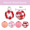 Painted Natural Wood Beads WOOD-SZ0001-10-2