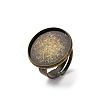 Brass Adjustable Ring Blank Base Cabochon Setting Components KK-O003-05AB-NF-1
