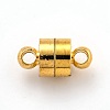 Brass Magnetic Clasps with Loops KK-O134-14G-1