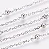 Tarnish Resistant 304 Stainless Steel Cable Chain Anklets AJEW-P069-03P-2