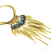 Bohemian Alloy Resin Leaf Tassel Pendant Choker Necklaces for Women WG038CD-01-2