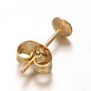 Ion Plating(IP) 304 Stainless Steel Stud Earring Findings X-STAS-F075-40-2