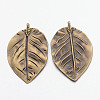 Tibetan Style Alloy Leaf Big Pendants X-TIBEP-Q040-089AB-NR-2
