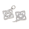 Brass Micro Pave Clear Cubic Zirconia Pendants CU-CBA7BFE-02A-P-2