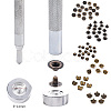 18 Sets Crown & Bowknot & Rose Flower Brass Leather Snap Buttons Fastener Kits SNAP-YW0001-05AB-5