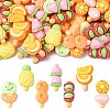 70Pcs 7 Styles Fruit Opaque Resin Cabochons CRES-CJ0001-84-1
