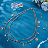Alloy Moon Sun Star Double Layer Tassel Waist Chains AJEW-GF0013-25G-4