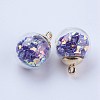 Glass Ball Pendants GLAA-G052-05G-2