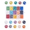 15 Colors Pearlized Plated Handmade Porcelain Cabochons PORC-JP0001-10-6mm-1