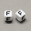 Large Hole Acrylic Letter European Beads SACR-Q103-8mm-01F-2