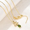 Christmas Tree Brass Micro Pave Cubic Zirconia Pendants Necklaces NJEW-L468-01G-B02-1
