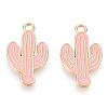 Light Gold Plated Alloy Pendants X-ENAM-T009-12B-2