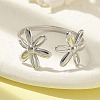 304 Stainless Steel Open Cuff Ring for Women RJEW-M025-05P-2