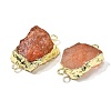 Raw Rough Natural Dyed Quartz Crystal Links Connector Charms G-K189-04LG-08-2