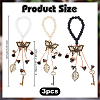 3Pcs Wood Pendant Decorations HJEW-OC00175-2