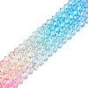 Gradient Color Baking Painted Glass Bead Strands DGLA-A039-T2mm-A08-4