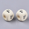 Printed Natural Wood Beads WOOD-T026-001F-2