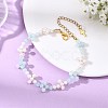 Copper Wired Shell Pearl & Natural Dyed Yellow Jade Beaded Bracelets for Women BJEW-JB13914-2