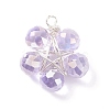 Wire Wrapped Glass Pendants PALLOY-JF01319-01-3