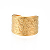 Ion Plating(IP) 304 Stainless Steel Snake Pattern Open Cuff Ring RJEW-S405-257G-2