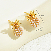 Elegant Pineapple Brass Stud Earrings DF3598-5