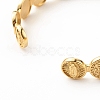 Brass Flat Round with Rosary Jesus Open Cuff Bangle for Women BJEW-B054-04G-3