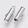 Brass Slide On End Clasp Tubes KK-Q747-11D-P-2