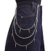Punk Style Alloy with Aluminium Spiked Cone 3 Layered Chain Belts for Pants FS-WGA3437-09-1