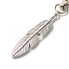 Leaf/Feather Tibetan Style Alloy Keychain HJEW-JM00560-03-2