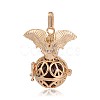 Golden Plated Brass Hollow Round Cage Pendants KK-J252-05G-2