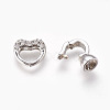 Brass Micro Pave Cubic Zirconia Fold Over Clasps KK-P164-07P-3