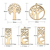 100Pcs Wood Pendants WOOD-CJ0001-62-2