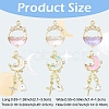 2Pcs 2 Styles Alloy Glass Pendants FIND-YW0010-32A-3