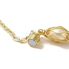 Oval Natural Pearl & Shell Link Bracelet with Colorful Rhinestone BJEW-C051-15G-3