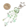 Flower Glass & Plastic Pearl & Alloy Pendant Decorations HJEW-JM03433-3