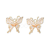 Brass Pave Clear Cubic Zirconia Pendants KK-N232-479-2