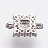 Brass Micro Pave Cubic Zirconia Links ZIRC-F084-53P-2