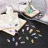 28Pcs 14 Style Snake Spray Painted Zinc Alloy Cabochons MRMJ-AR0001-17-4