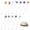 12Pcs Halloween Theme Brass Brooch JEWB-BC00010-1