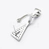Anti-Tarnish Rhodium Plated 925 Sterling Silver Micro Pave Cubic Zirconia Pendant Bails STER-P034-47P-2