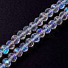 Electroplate Transparent Glass Beads Strands EGLA-YW0001-65B-1