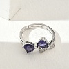 Brass & Cubic Zirconia Finger Rings CU-CBA7E55-12P-2