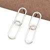 Oval 316 Stainless Steel Dangle Stud Earrings EJEW-D339-04P-1