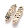 Brass Micro Pave Cubic Zirconia Links ZIRC-L077-002-G-NF-2