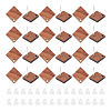 30Pcs Camel Natural Wood Stud Earrings EJEW-UN0002-33B-1